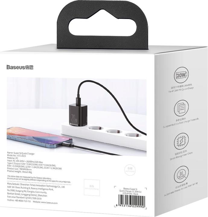 Immagine prodotto Baseus Caricatore rapido Super Si (20 W)