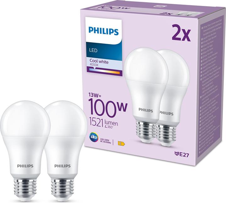 Produktbild Philips LED Bulbs (E27, 13 W, 1521 lm, 2 x, E)