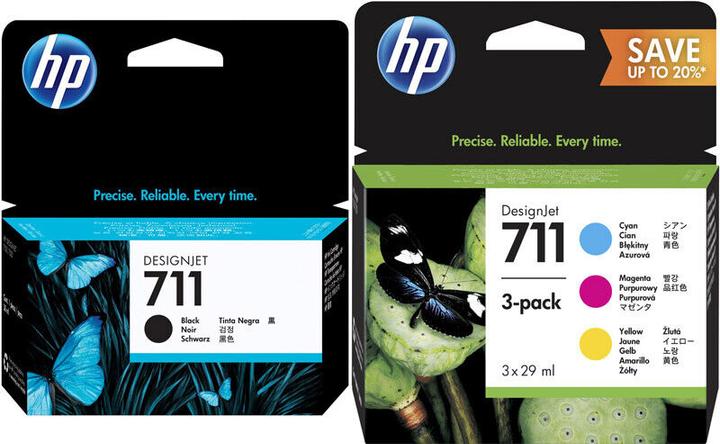 HP Original 711 Drucker Patronen 4er Set DesignJet T120 T125 T520 T525 T530