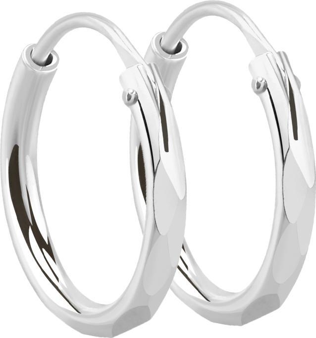 Acha Direct Ohrring silber rund facettiert (925 Sterlingsilber, ohne Messing)
