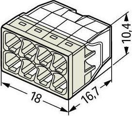 Actual product image Wago COMPACT plug-in terminal block, 8 x 0.5 - 2.5mm², gray, PU 50 pcs.