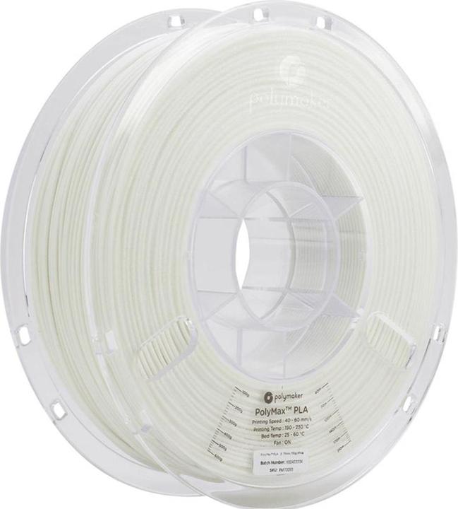 Polymaker PolyMax PLA V2 - Blanc- 1.75mm (PLA, 1.75 mm, 750 g, Blanc)