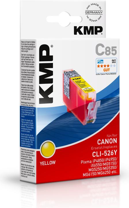 Image du produit KMP C85 Cartouche d'encre jaune compatible avec Canon CLI-526 Y (Y)
