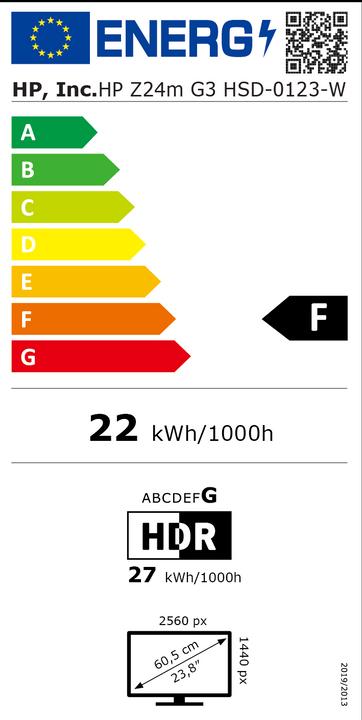 Energie-Label HP Z24m G3 (2560 x 1440 Pixel, 23.80")