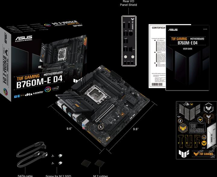 Actual product image ASUS TUF GAMING B760M-E D4 (LGA 1700, Intel B760, mATX)