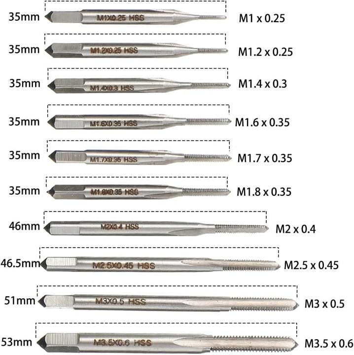 Saipor 10-teiliges Gewindebohrer Set