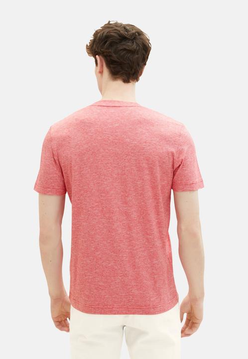 Immagine prodotto Tom Tailor T-Shirt Gestreiftes Kurzarmshirt mit Rundhalsausschnitt und Foto-Print (XXL)