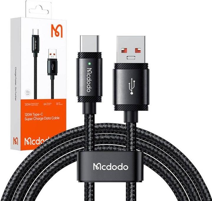Immagine prodotto Mcdodo Cavo da USB-A a USB-C CA-4730, 120W, 1,5m (nero) (1.50 m, USB 3.2 Gen 1, 120 W)