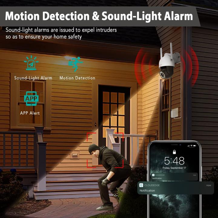 Image du produit Dekco Caméra de surveillance extérieure, IP66, blanc (2304 x 1296 Pixels)