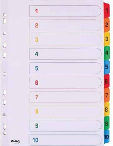 Actual product image Office Depot Register A4 10-piece multicoloured 11-fold