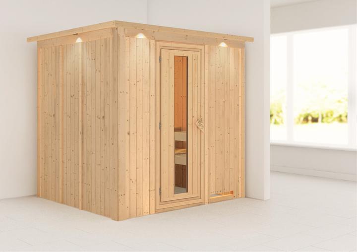 Actual product image Karibu Sauna Eupin front entry, wreath (Without oven)