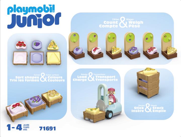 Immagine prodotto Playmobil 71691 Playm. 1.2.3: Bancarella e carrello elevatore per mercato biologico (71691)