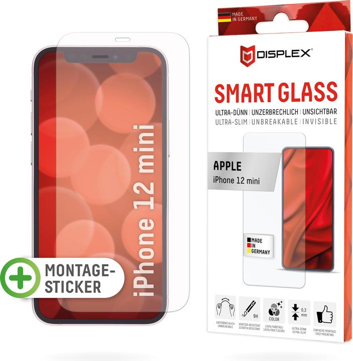 Immagine prodotto Displex Smart Glass, Displayschutzfolie (1 Pezzo/i, Apple iPhone 12 mini)