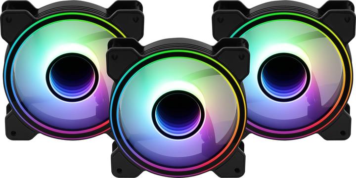 Produktbild AeroCool Mirage 12 ARGB Pro Computergehäuse Kühlset 12 cm Schwarz (120 mm, 3 x)