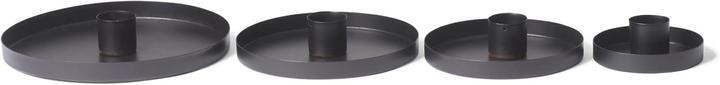 Produktbild Novaliv 2x Stabkerzenhalter rund Metall Durchmesser 14cm matt SCHWARZ Kerzenhalter Tafelkerzen (14 x 14 cm)