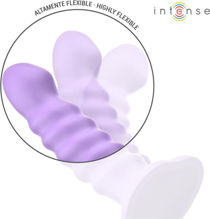 Actual product image Intense Brenda Vibrator Size M Spiral Design 10 Vibrations Purple Remote Control