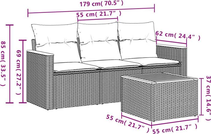 Produktbild VidaXL Garten-Lounge-Set