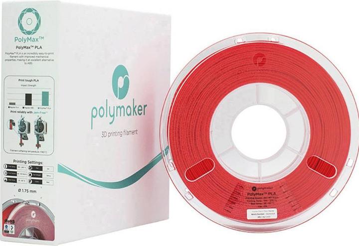 Image du produit Polymaker 70153 - Filament - PolyMAX PLA - rouge - 750 g (Bien que le PLA, 1.75 mm, 750 g, Rouge)