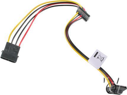Actual product image Akasa Power adapter 4-pin Molex to 2x SATA - 30cm