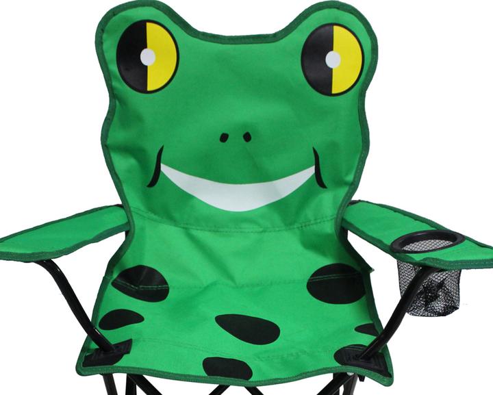 Actual product image Mojawo Children's fishing chair with cup holder and bag with frog motif