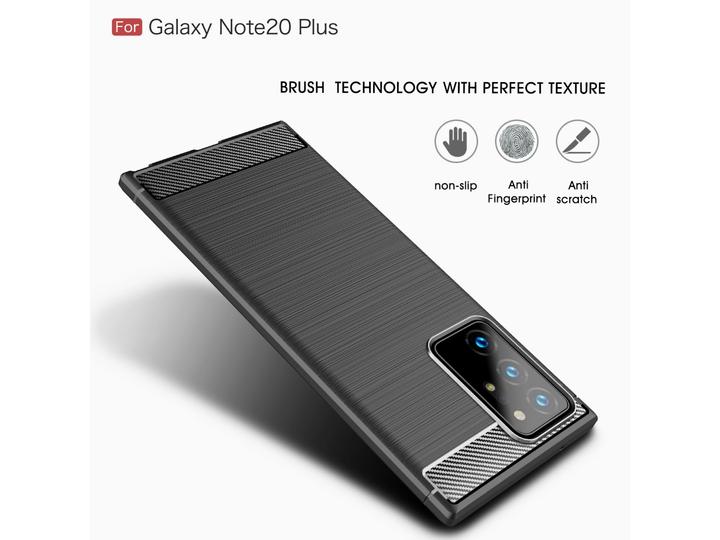 Produktbild Screenguard Samsung Galaxy Note20 Ultra Hülle Carbon Brushed Soft TPU (Samsung Galaxy Note 20 Ultra)