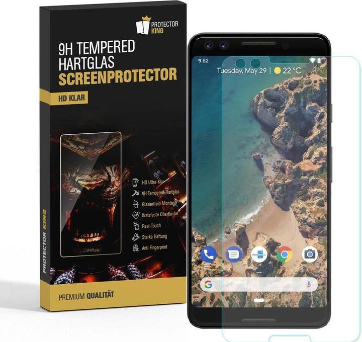 Actual product image Protectorking 3x real tempered 9H armoured glass 3D CLEAR (3 Piece, Google Pixel 3)