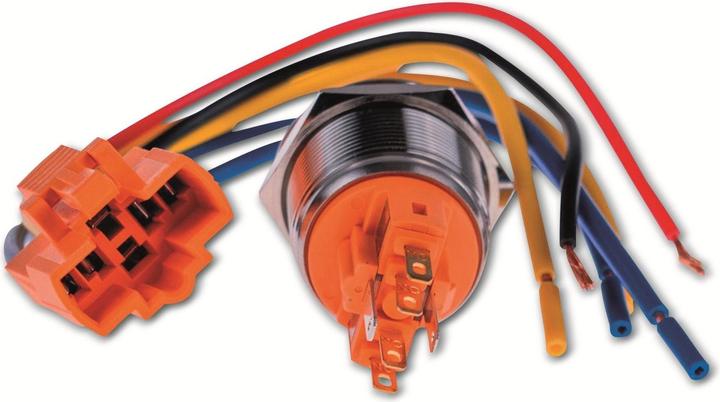 Actual product image Joy-it BUTTON22C-L-GR Push-button switch 250 V 7 A 1 x On/Off IP67, IK10 momentary 1 pc.