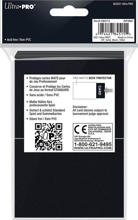 Actual product image Ultra Pro Black PRO Mat Standard