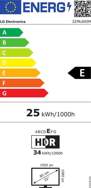 Energy Label LG 32ML600M-B (1920 x 1080 pixels, 31.50")
