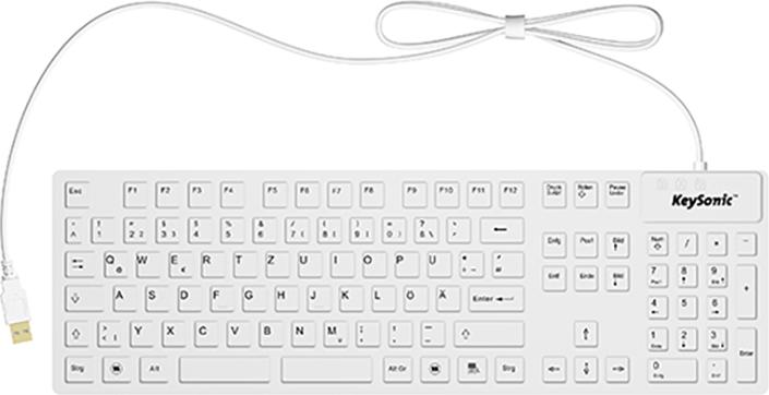Produktbild KeySonic KSK-8030 IN Industrie Silikontastatur eronomisch wasserdicht antimikrobisch resistent gegen alkal... (DE, Kabelgebunden)