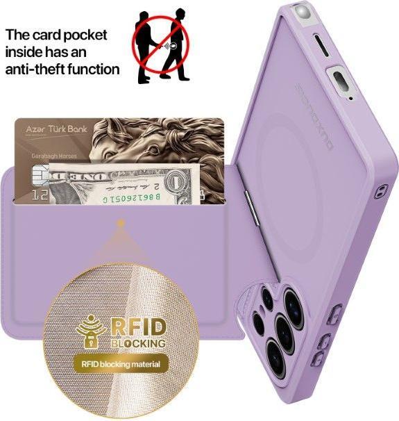 Actual product image Dux Ducis Samsung Galaxy S25 Ultra Magnetic Wallet Case with Stand - Purple (Samsung Galaxy S25 Ultra)