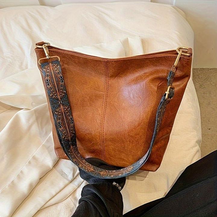 Produktbild Only-Bags.Store Vintage grosse Kapazität Hobo Tasche, Retro-Schulter-Tasche, Frauen Bohemian Handtasche & Geldbörse
