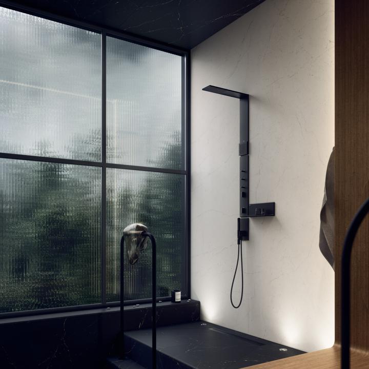 Image du produit hansgrohe AXOR ShowerComposition Panneau de douche, avec thermostat, douche de tête 110/220, douche