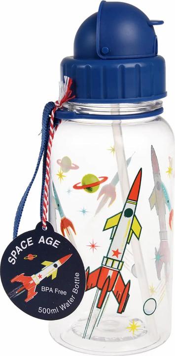 Actual product image Rex London Children's Water Bottle with straw 500 ML - Space Age clear (0.50 l)