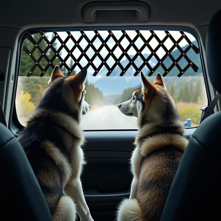 Actual product image Wiltec Fudajo dog protection grille car window 17.7x24cm ventilation grille car window grille (Dog, Reflectors)
