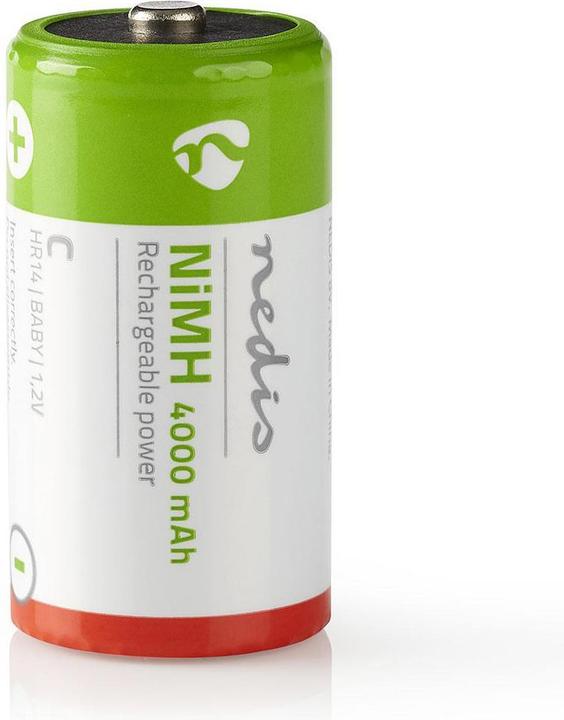 Produktbild Nedis Wiederaufladbarer NI-MH-Akku C 1.2 V DC 4000 mAh vorgeladen 2-Blister HR14 Grün/Red (2 Stk., C, 4000 mAh)