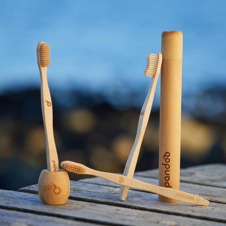 Actual product image Pandoo Bamboo toothbrush 4pcs (Medium, 4 x)