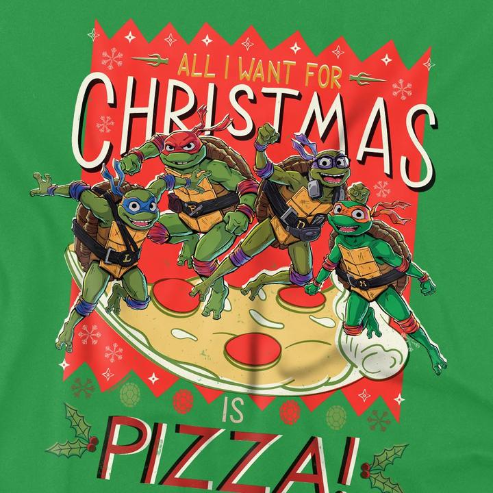 Immagine prodotto Teenage Mutant NT All I Want For Christmas Is Pizza Maglietta Uomo (L)
