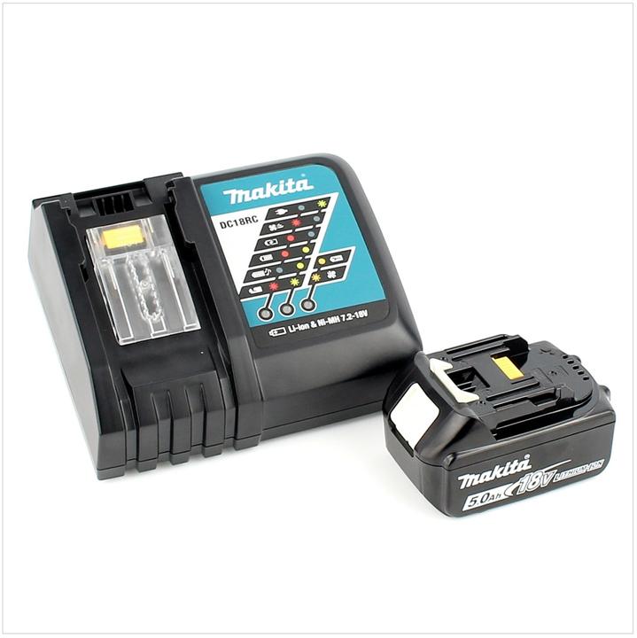 Produktbild Makita DHP 482 RT1J W Akku Schlagbohrschrauber 18V 62Nm + 1x Akku 5,0Ah + Ladegerät im Makpac 2 (Akkubetrieb)