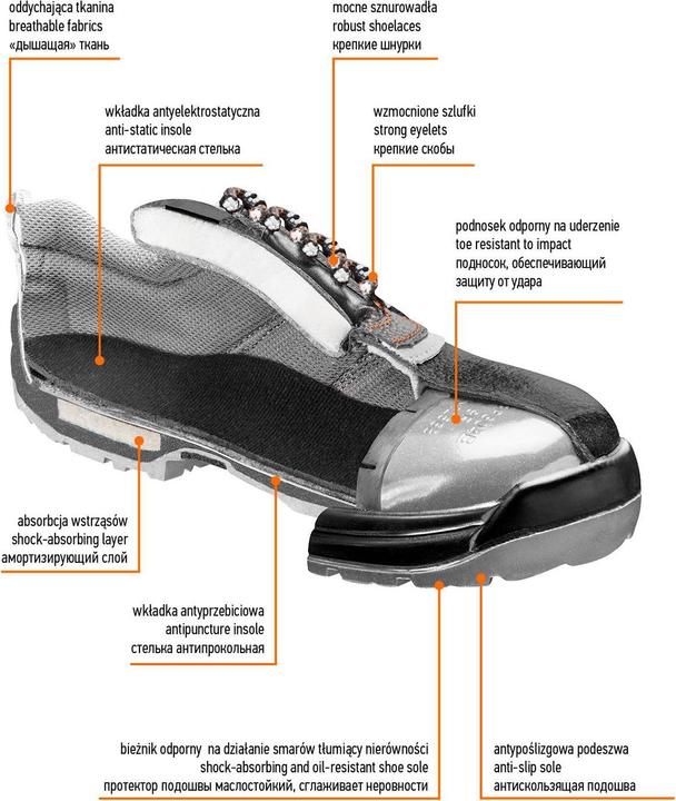 Image du produit Neo Tools Chaussures de travail en cuir, taille 44 82-015 (S1P, 44)