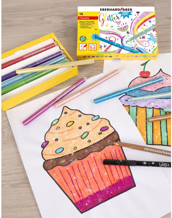 Actual product image EberhardFaber Fibre pen Glitter (Multicoloured, 16 x)