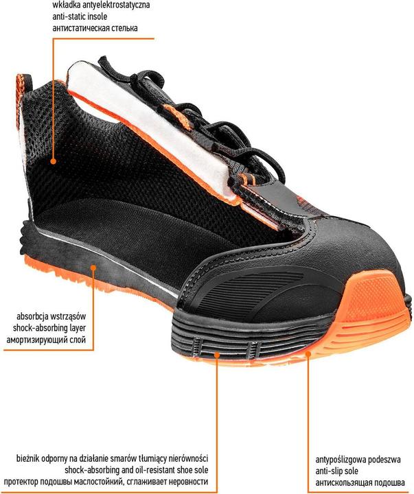 Image du produit Neo Tools Chaussures basses professionnelles O1 sans métal, taille 44 (82-705) (O1, 44)