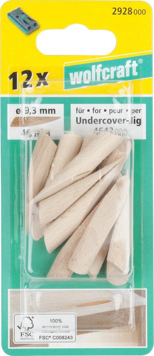 Image du produit wolfcraft wolfcraft 12 Schraubloch-Abdeckungen Ø9,3x46mm (12 pcs)