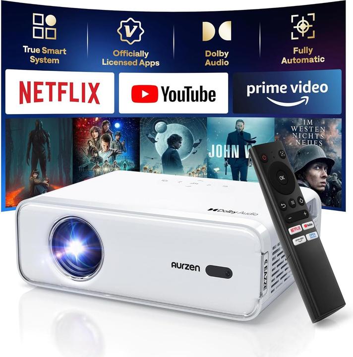 Immagine prodotto Aurzen Eazze D1 Heimkino Beamer mit 4K Unterstützung (4K)