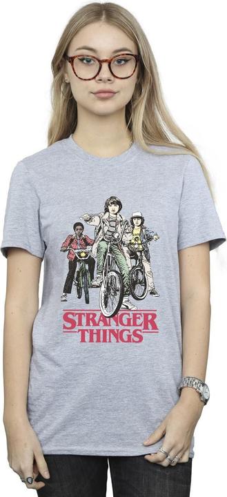 Actual product image Netflix Womens/Ladies Stranger Things Retro Bikers Cotton Boyfriend T-Shirt (XXL)