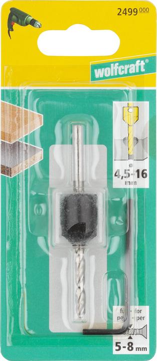 Immagine prodotto wolfcraft wolfcraft 1 Vorbohrer mit Senker ø3,2x12mm (12 mm, 3,2 mm)
