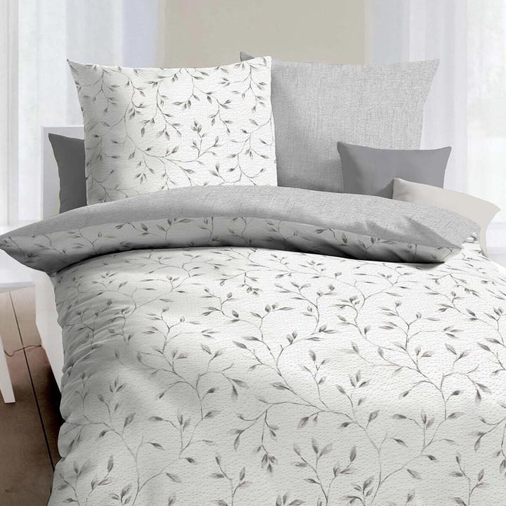 Actual product image Kaeppel Seersucker Bettwäsche Leaf (Bedding set, 155x220 cm + 80x80 cm)