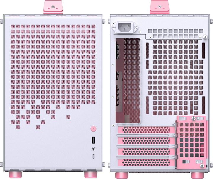 Produktbild Jonsplus MATX Handle Case Z20 - White-Pink (Mini-ITX, mATX)