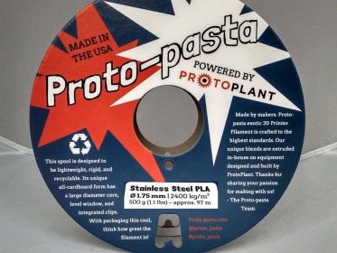 Image du produit Proto-pasta Filament d'acier inoxydable (PLA, 1.75 mm, 750 g, Gris)
