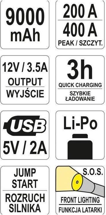 Produktbild Yato Powerbank (400 A, 9000 mAh)